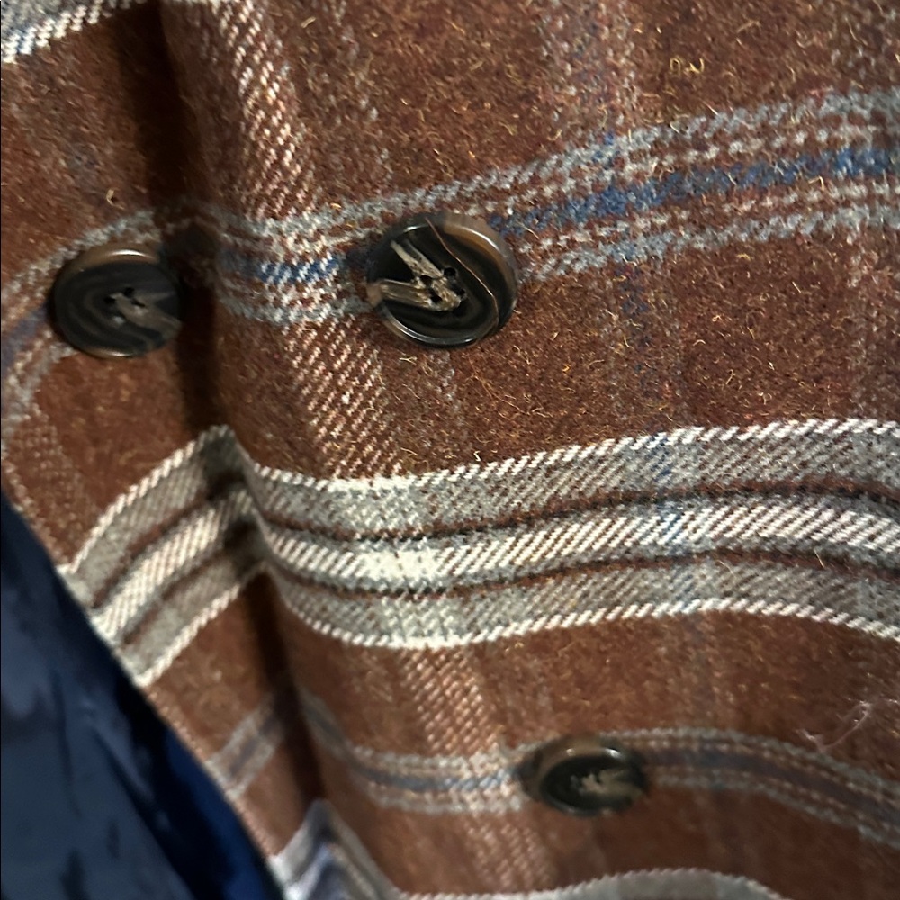 NWT Davi &Dani Brown Plaid Double-Breasted Coat - Picture 6 of 7